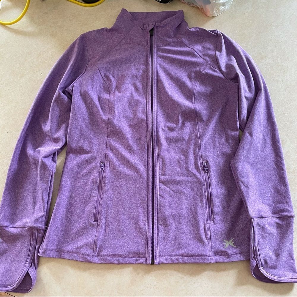 Women’s JOIA purple Zip up athletic full zipper jacket exercise size medium M